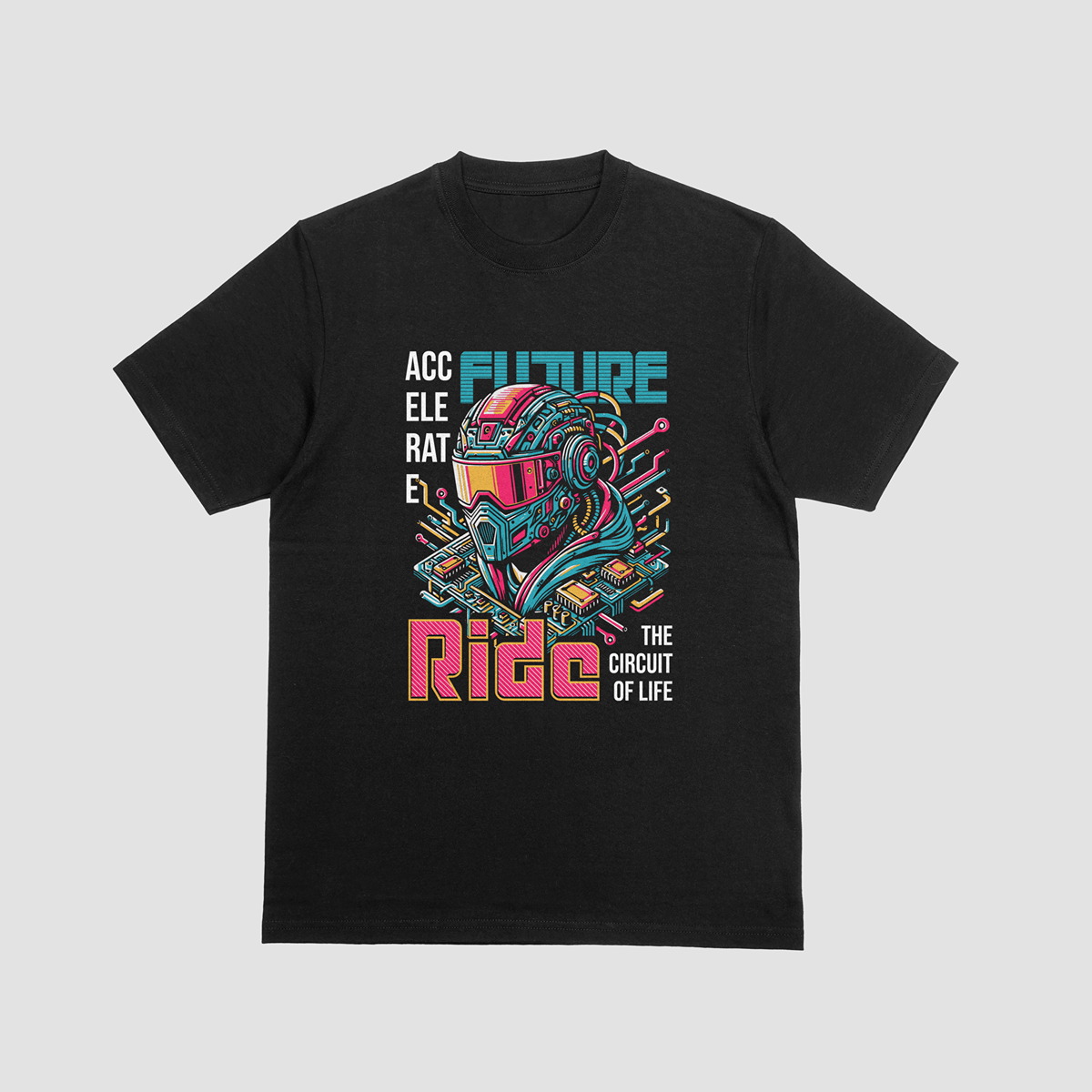 Accelerate the Future — Ride the Circuit of Life Graphic T-Shirt