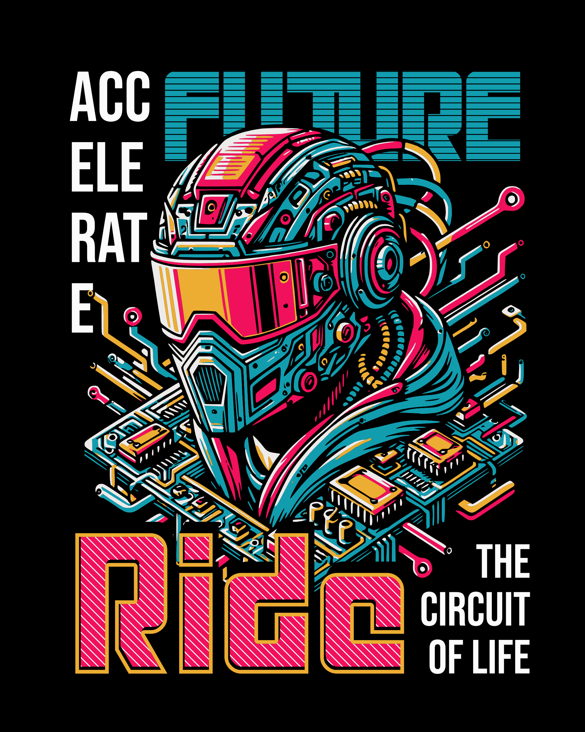 Accelerate the Future — Ride the Circuit of Life Graphic T-Shirt