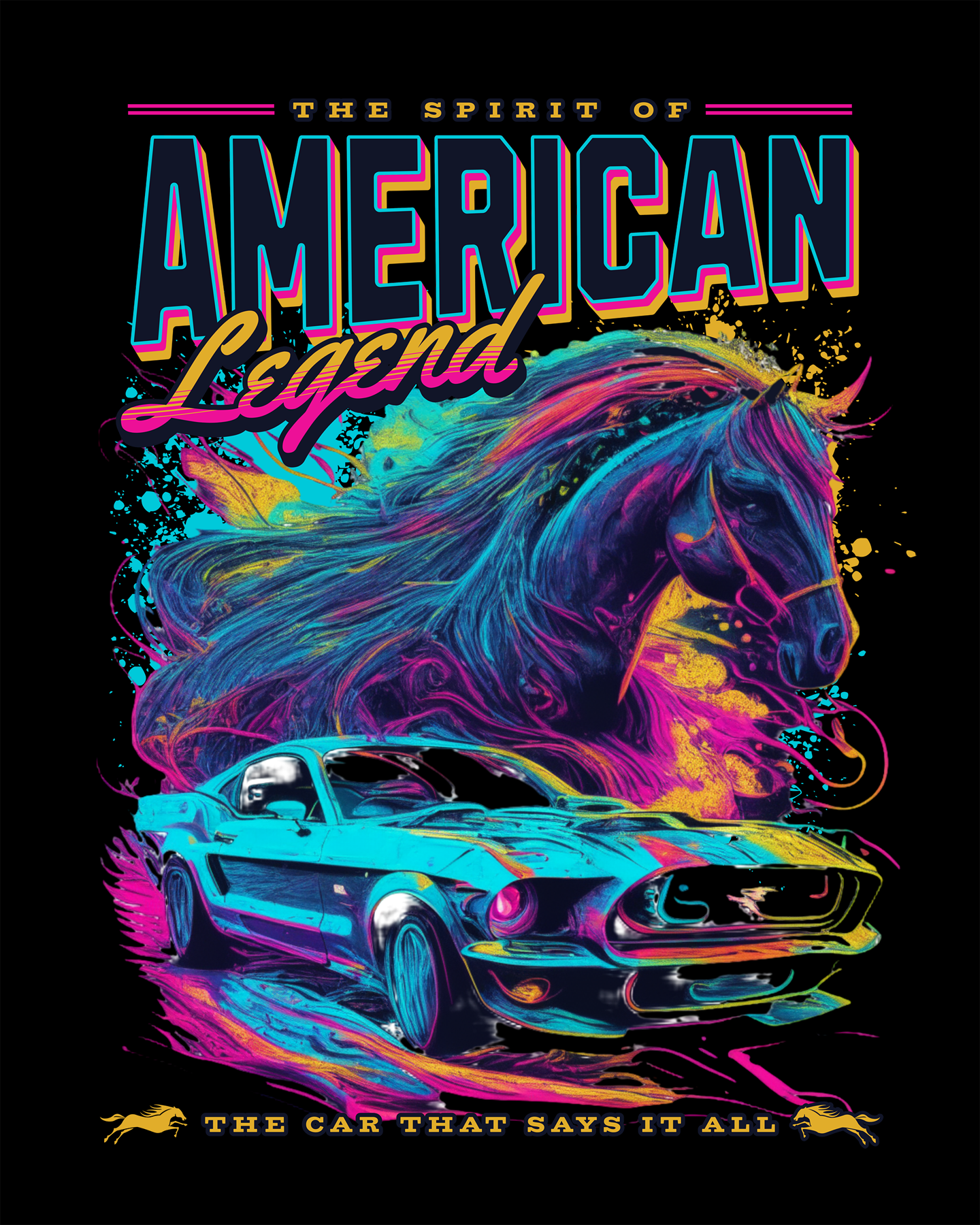 American Legend Graphic T-Shirt — The Spirit of Power & Freedom