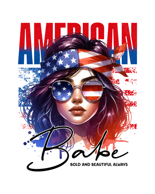 AMERICAN BABE – Patriotic Graphic T-Shirt - White