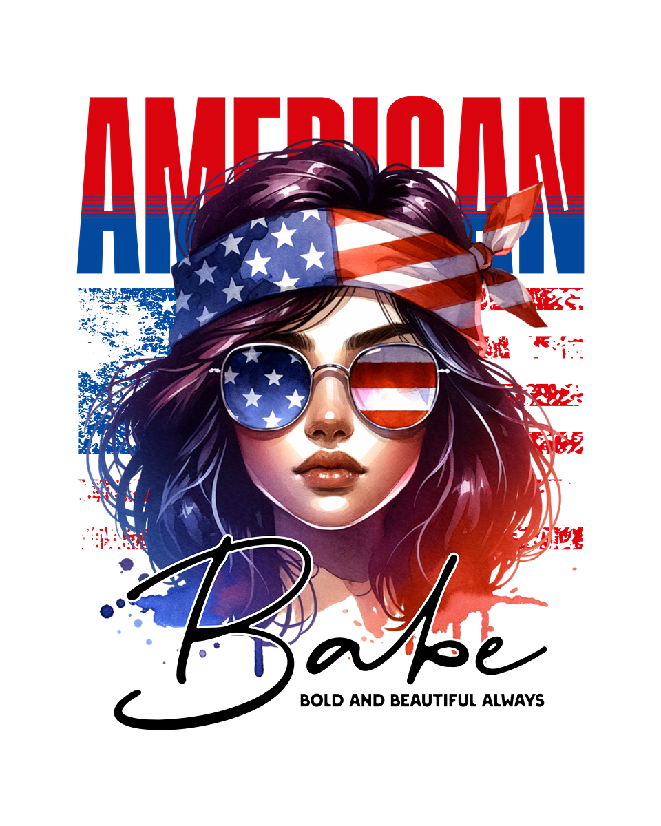 AMERICAN BABE – Patriotic Graphic T-Shirt - White
