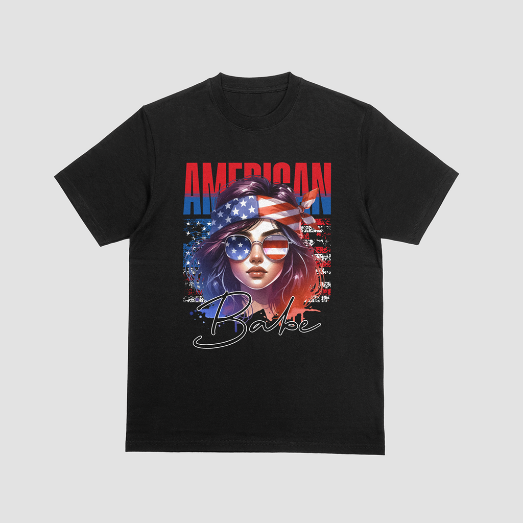 AMERICAN BABE – Patriotic Graphic T-Shirt - White