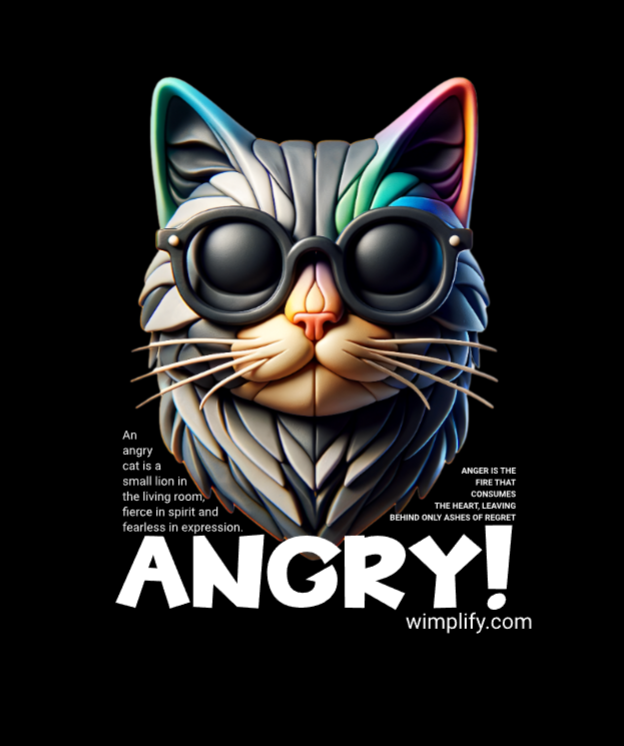 ANGRY! – Bold Cat Graphic T-Shirt