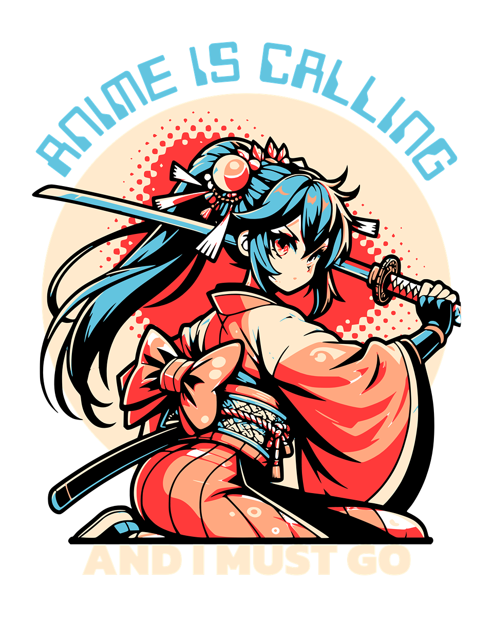 Anime Is Calling and I Must Go – Samurai Anime Graphic T-Shirt