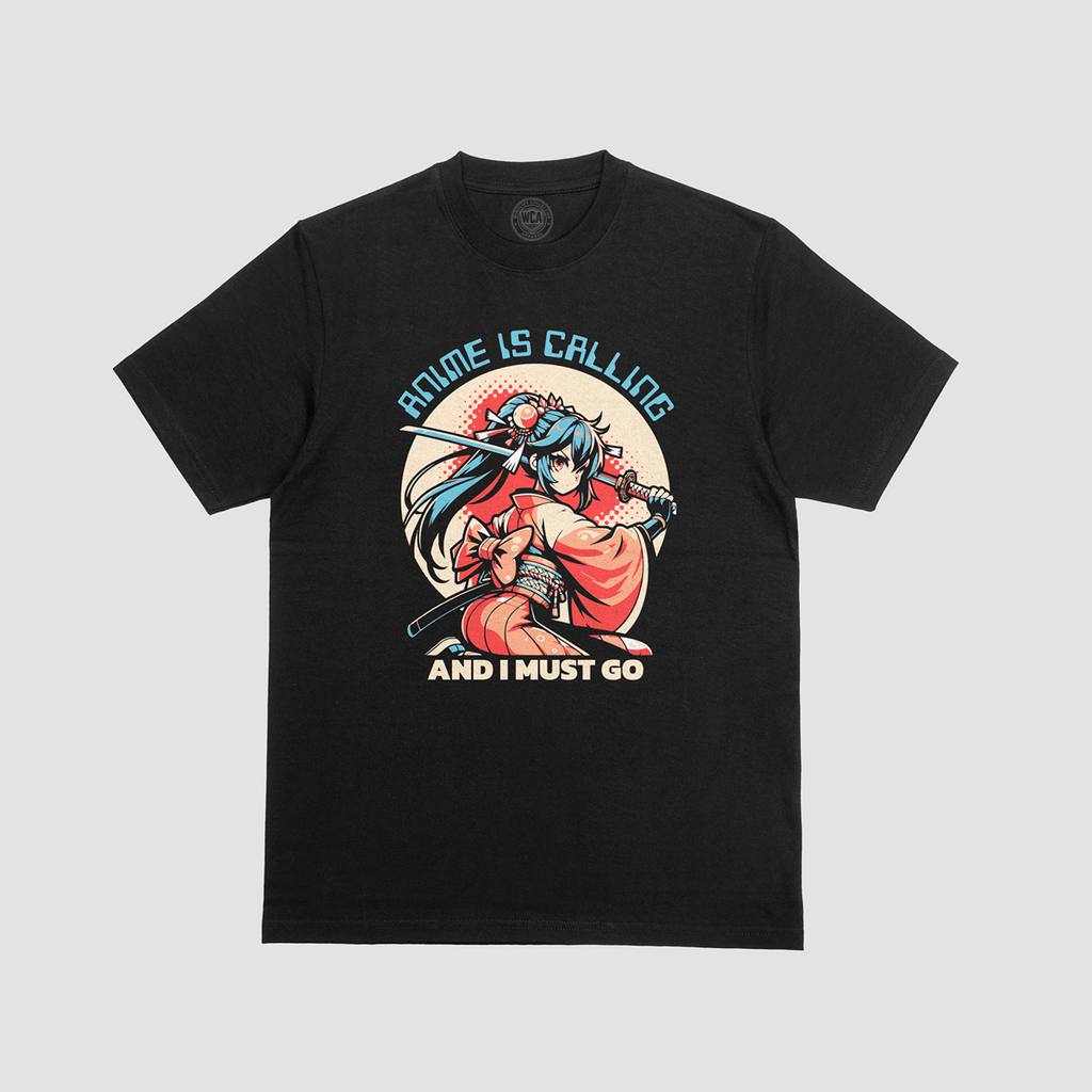 Anime Is Calling and I Must Go – Samurai Anime Graphic T-Shirt