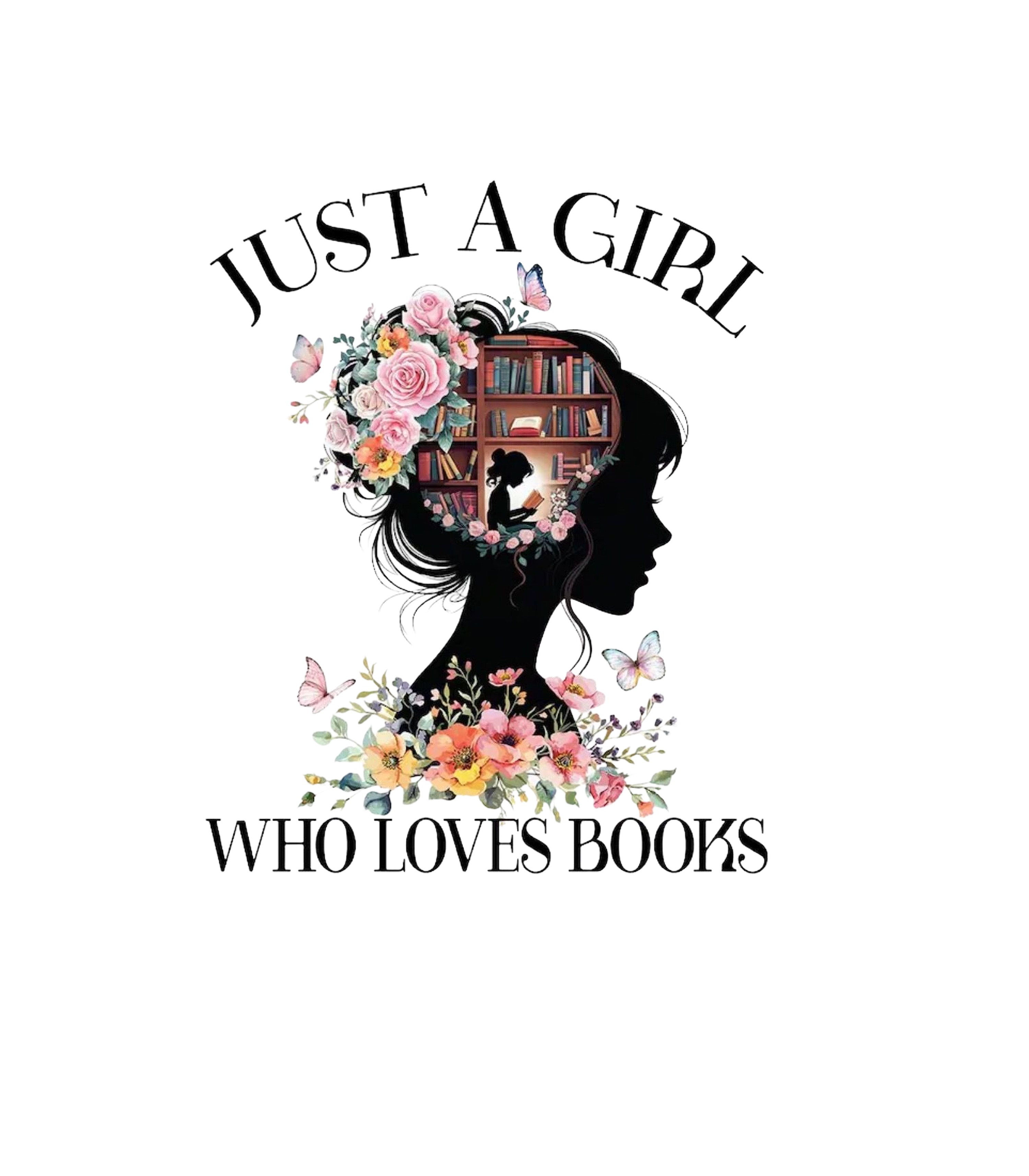 JUST A GIRL WHO LOVES BOOKS – Graphic T-Shirt - White