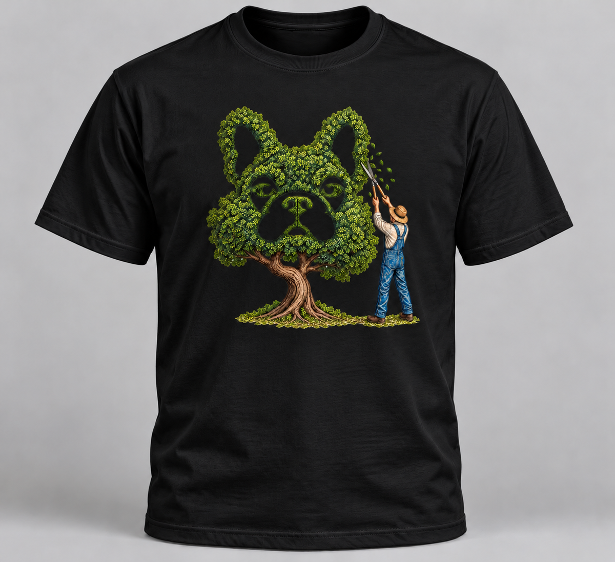 Frenchie Topiary Graphic T-Shirt – Dog Meets Garden Art