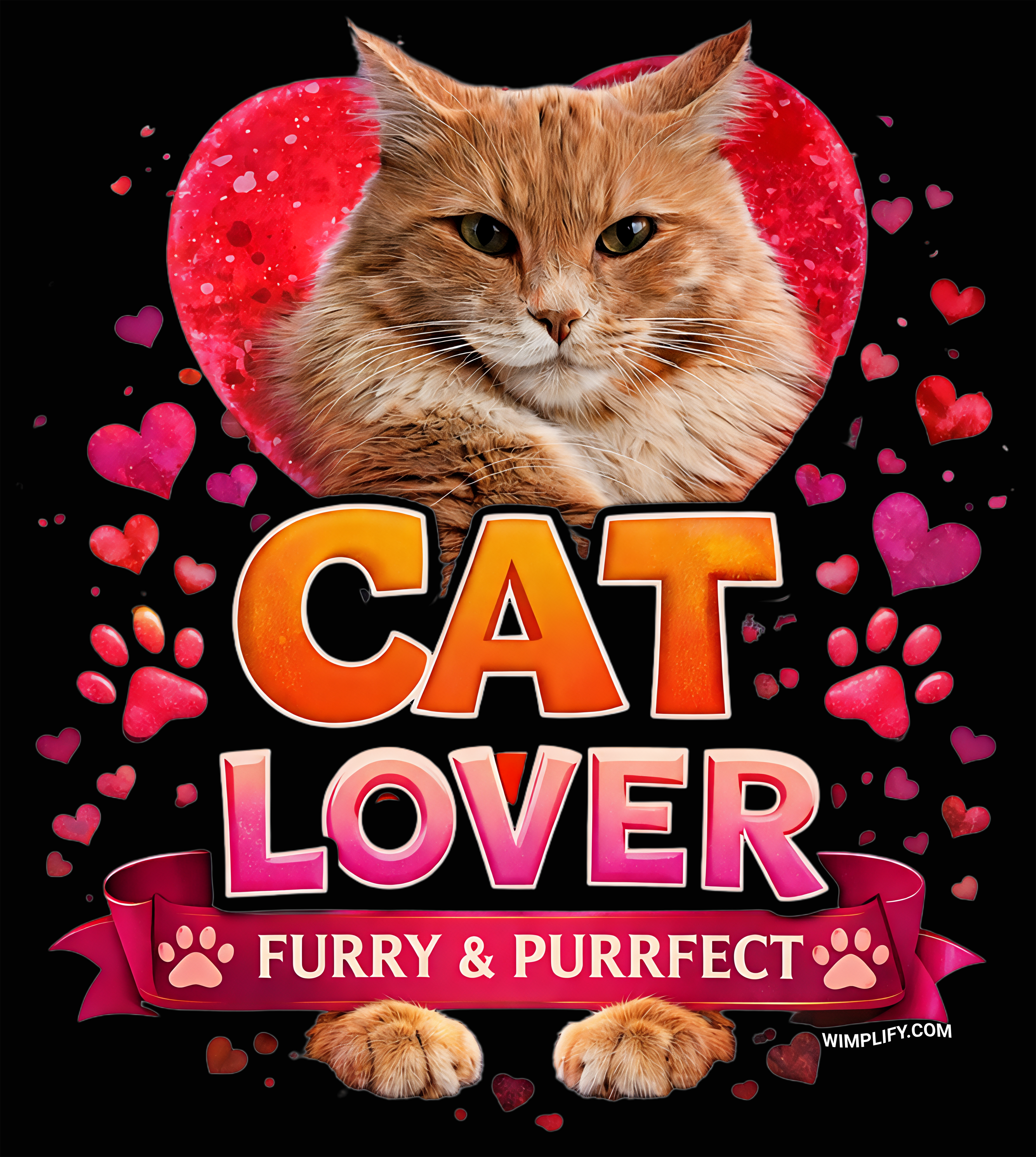 CAT LOVER – Furry & Purrfect Graphic T-Shirt (Customized as requested)