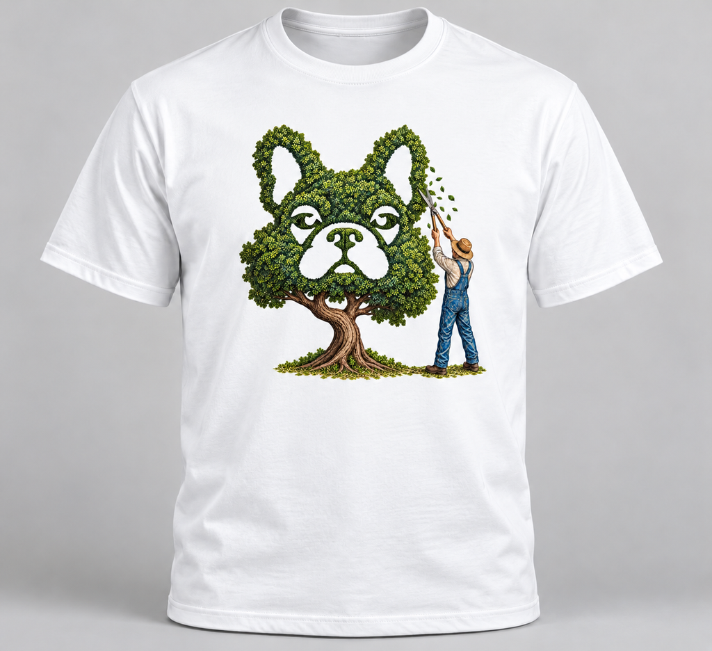 Frenchie Topiary Graphic T-Shirt – Dog Meets Garden Art