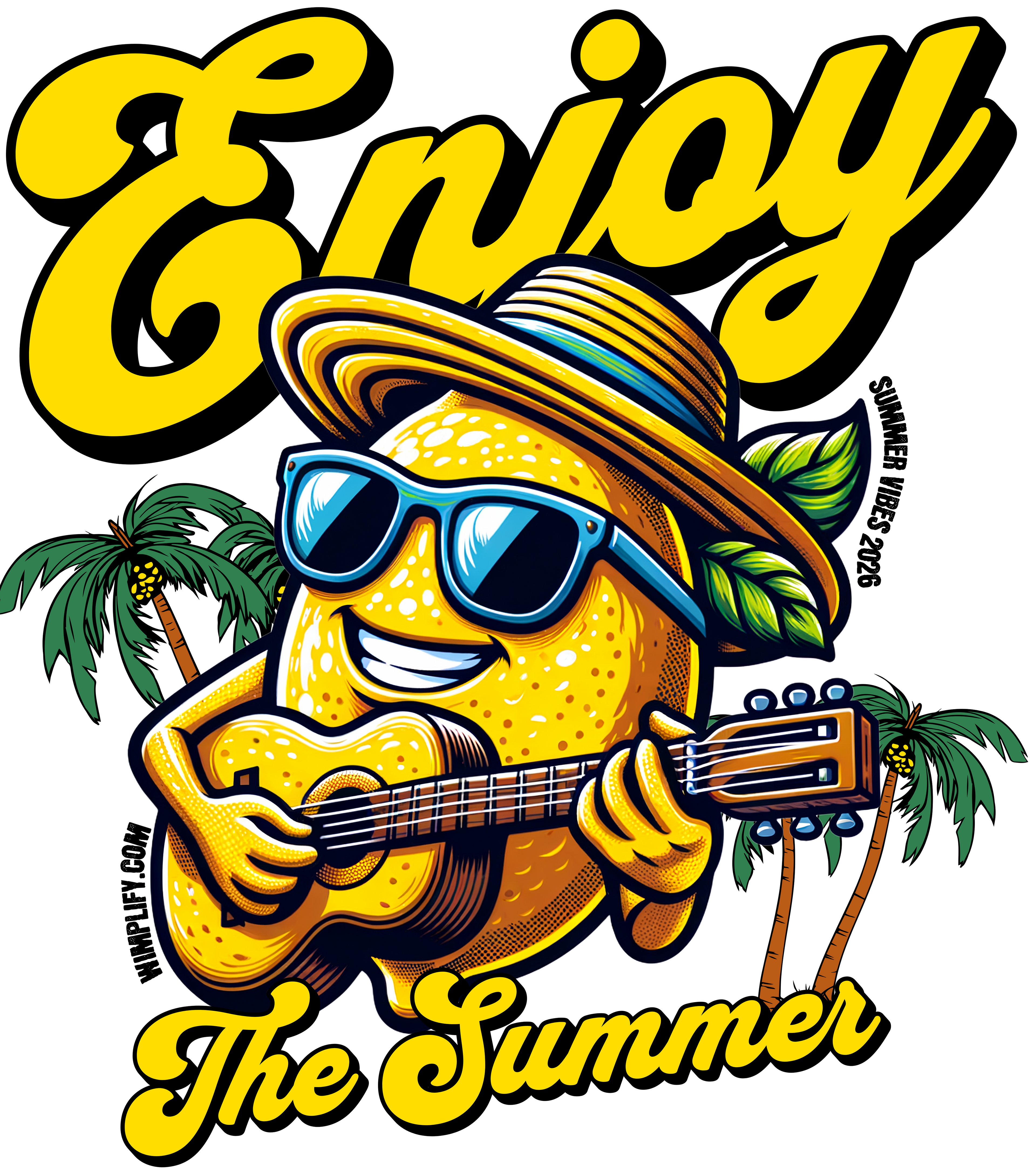Enjoy The Summer Lemon Graphic T-Shirt