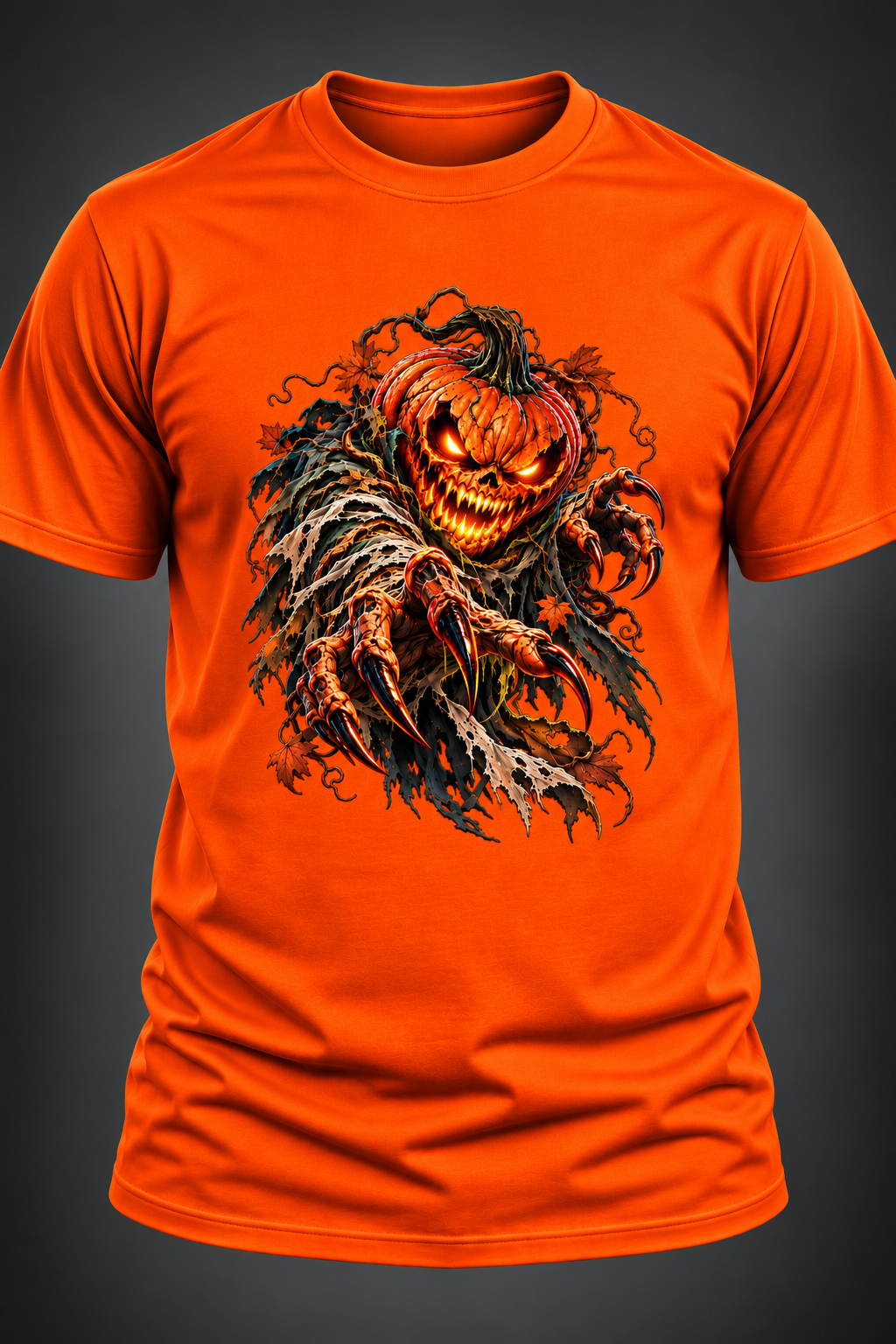 Halloween Pumpkin Monster T-Shirt – Terrifying Jack-O’-Lantern Horror Graphic Tee