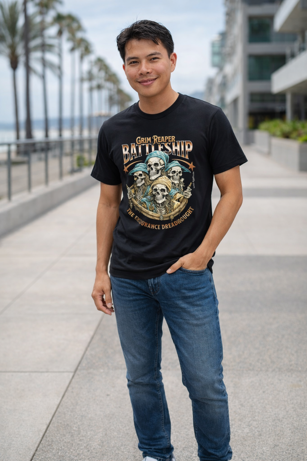 Grim Reaper Battleship Graphic T-Shirt – “The Endurance Dreadnought”