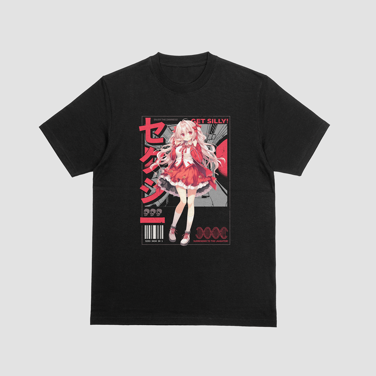 GET SILLY! – Anime Streetwear Graphic T-Shirt - Black