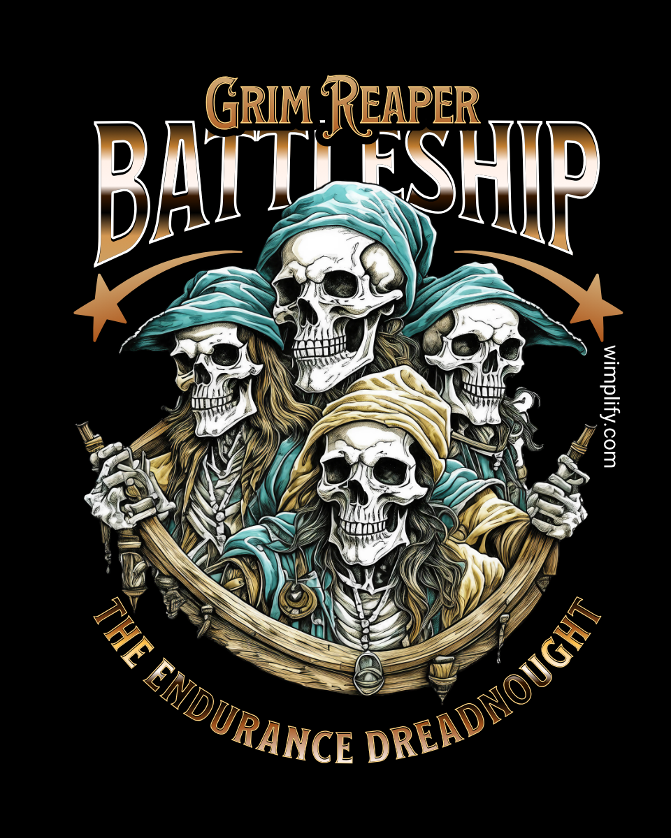 Grim Reaper Battleship Graphic T-Shirt – “The Endurance Dreadnought”