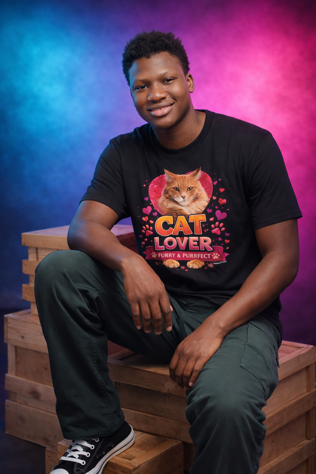 CAT LOVER – Furry & Purrfect Graphic T-Shirt (Customized as requested)