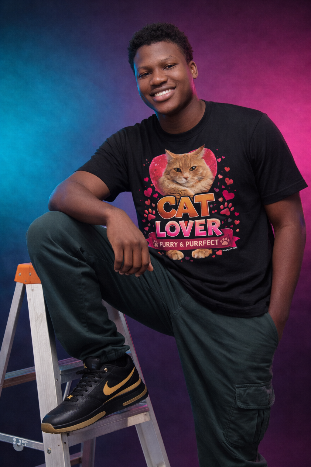 CAT LOVER – Furry & Purrfect Graphic T-Shirt (Customized as requested)