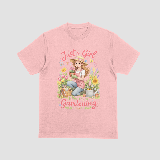 Just a Girl Who Loves Gardening – Floral Graphic Tee