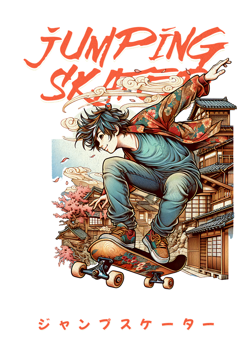 Jumping Skater – Japanese Anime Streetwear T-Shirt