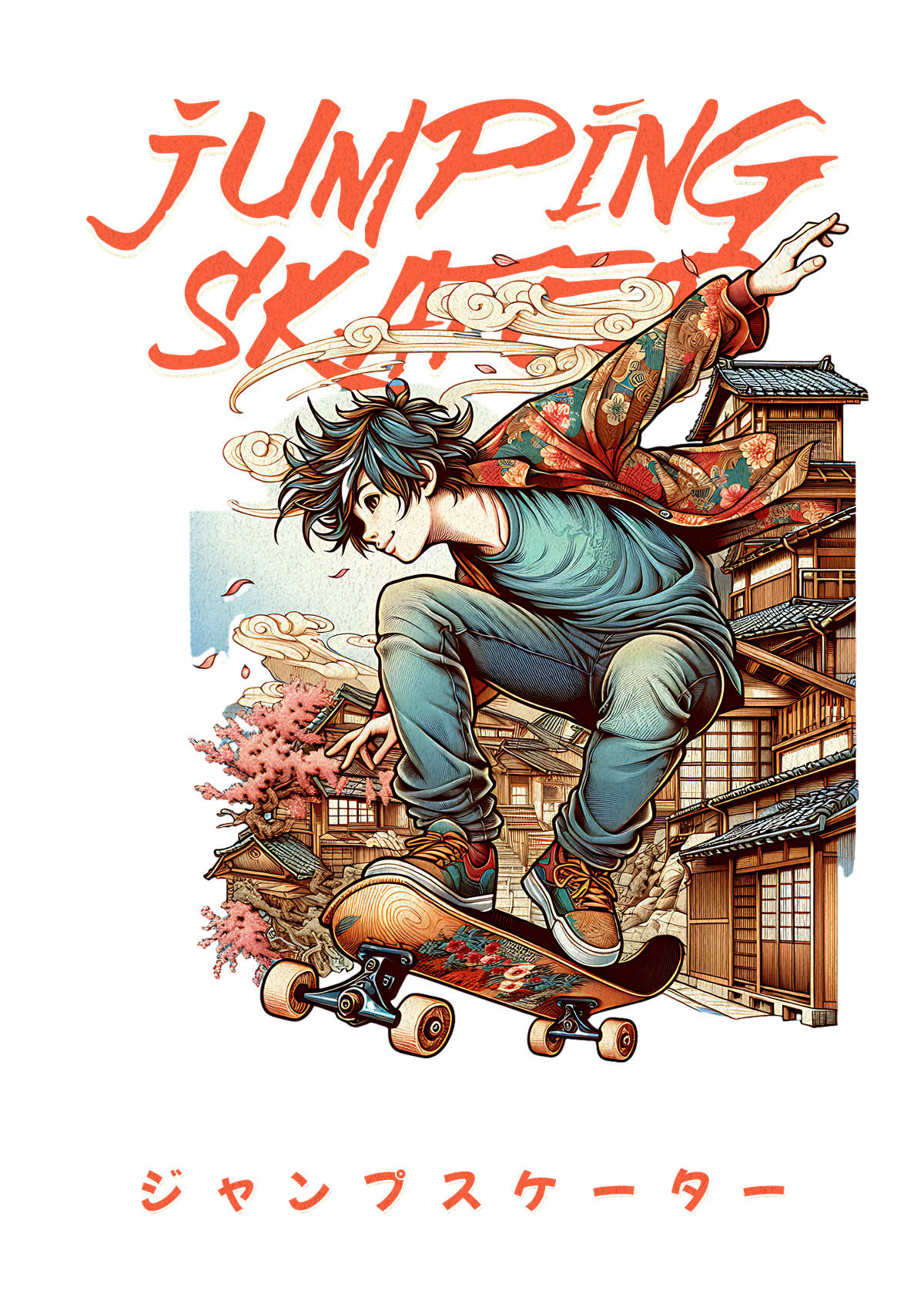 Jumping Skater – Japanese Anime Streetwear T-Shirt