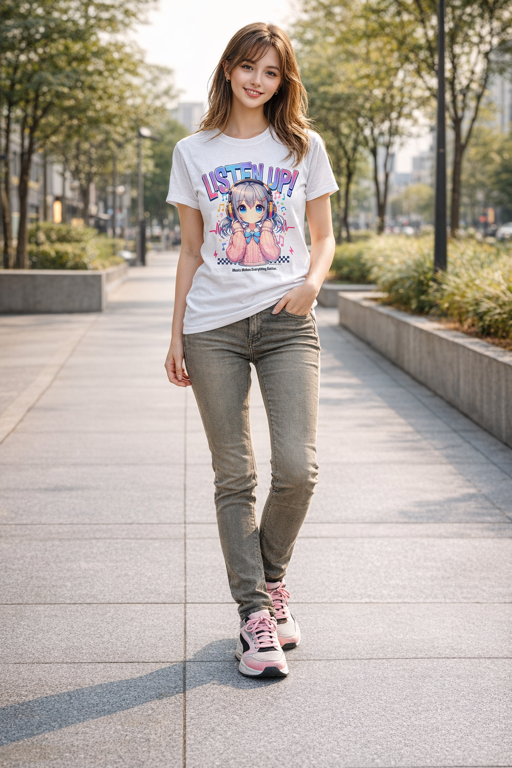 Listen Up! Anime Music Graphic T-Shirt