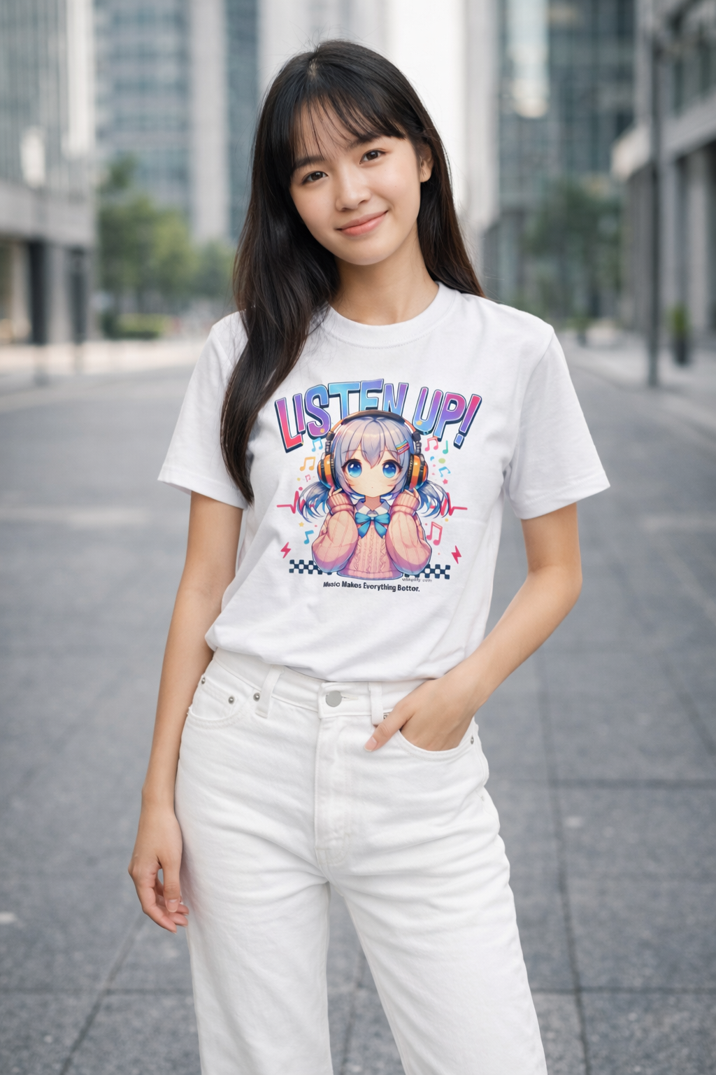 Listen Up! Anime Music Graphic T-Shirt
