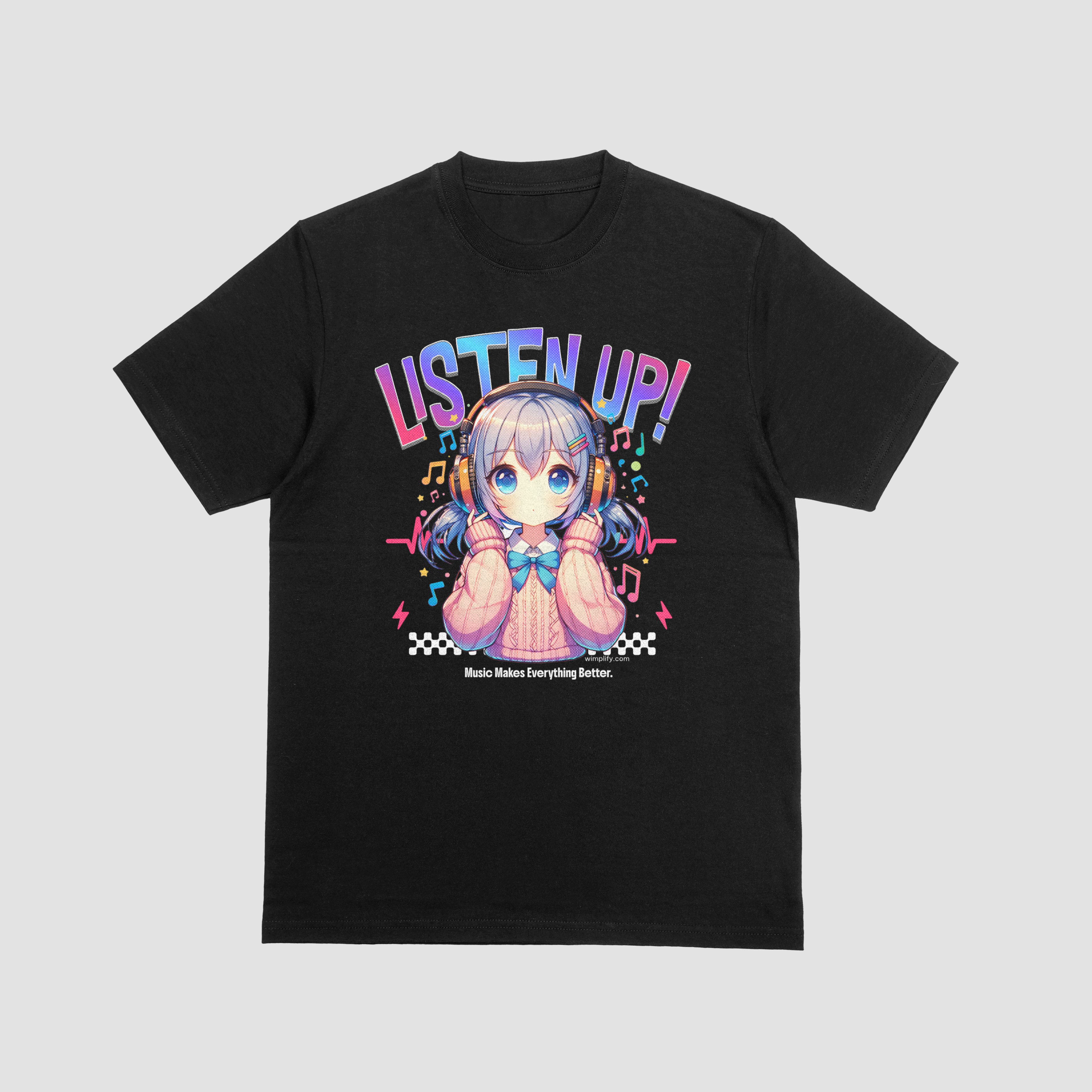 Listen Up! Anime Music Graphic T-Shirt