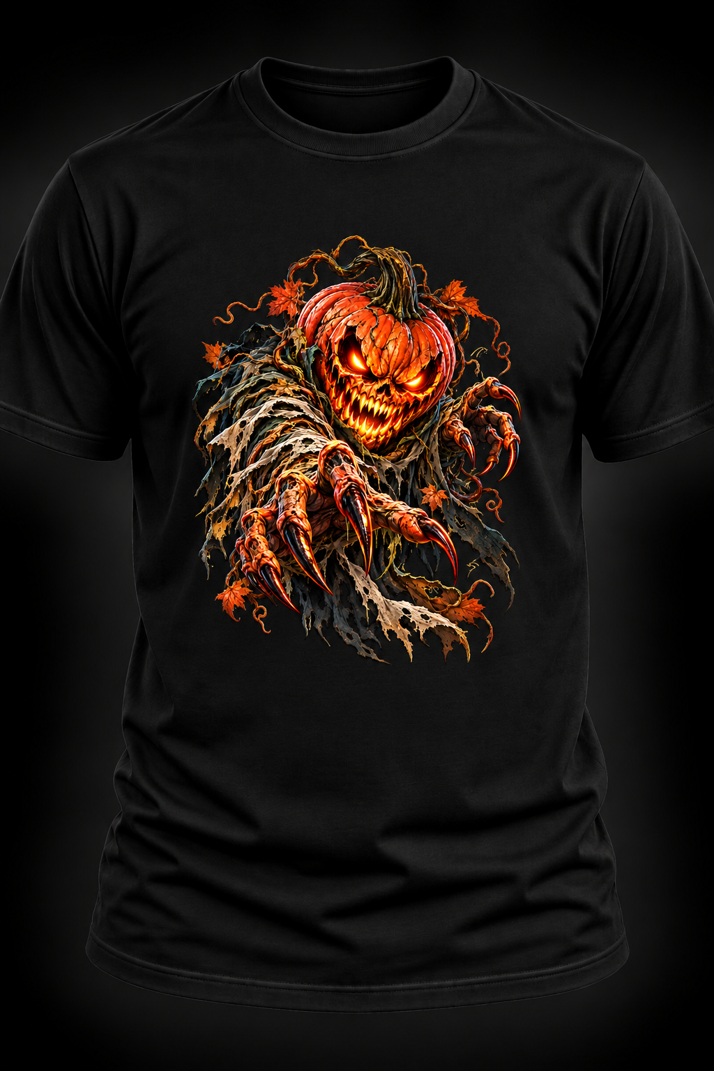 Halloween Pumpkin Monster T-Shirt – Terrifying Jack-O’-Lantern Horror Graphic Tee