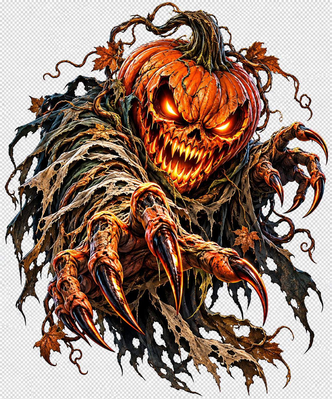 Halloween Pumpkin Monster T-Shirt – Terrifying Jack-O’-Lantern Horror Graphic Tee