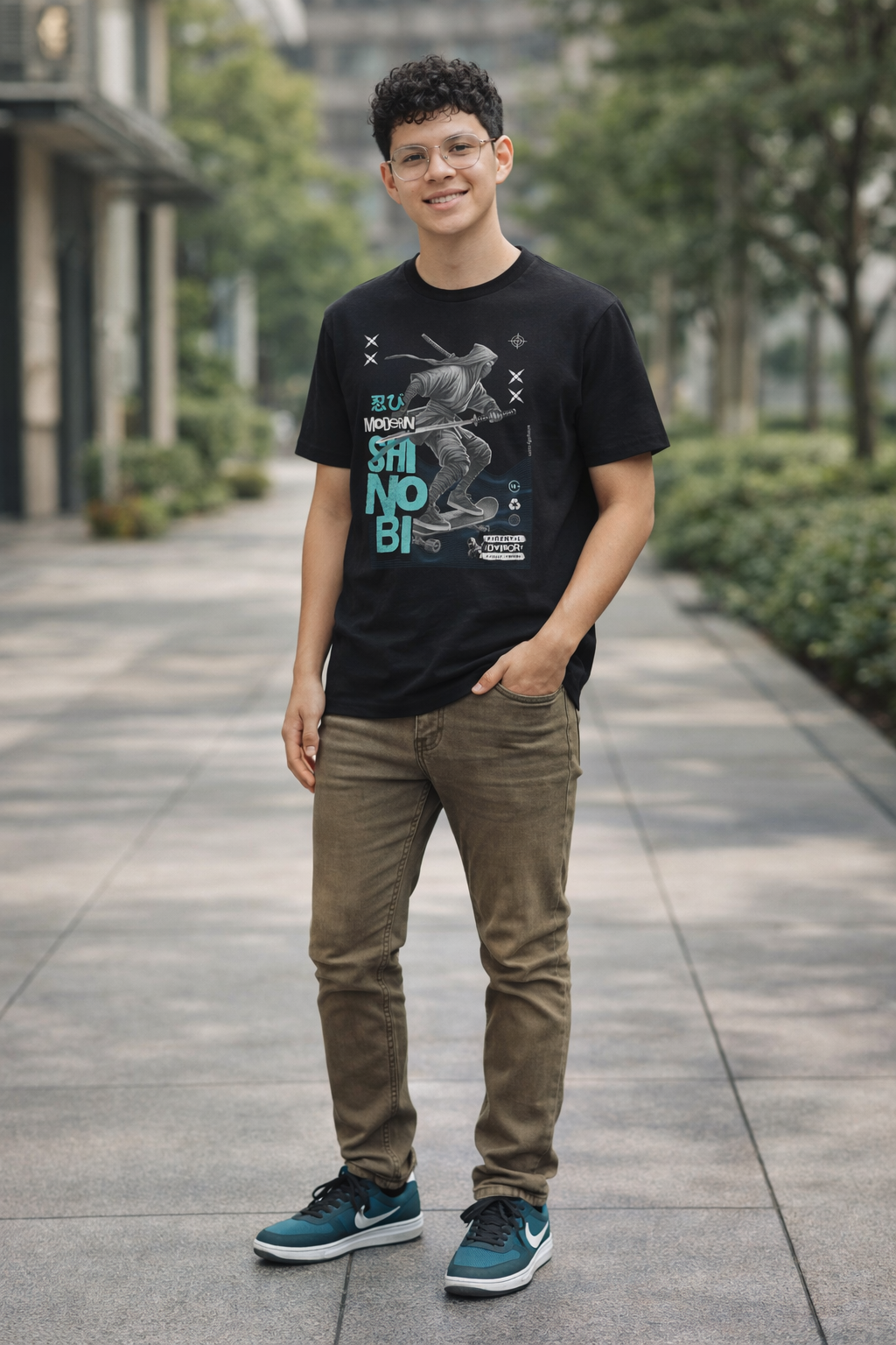 Modern Shinobi – Ninja Skate Streetwear Graphic T-Shirt