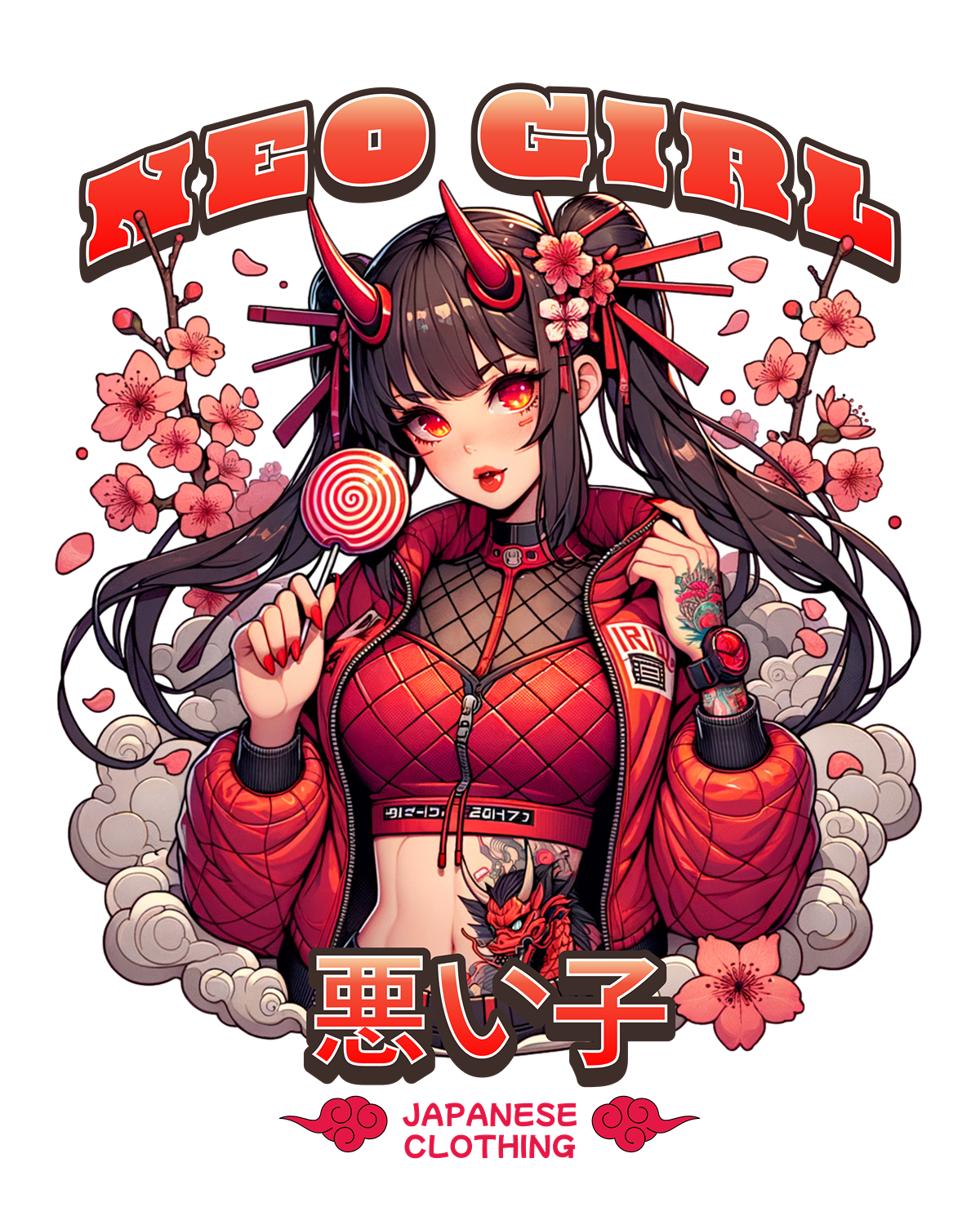 NEO GIRL – Japanese Anime Graphic T-Shirt - White
