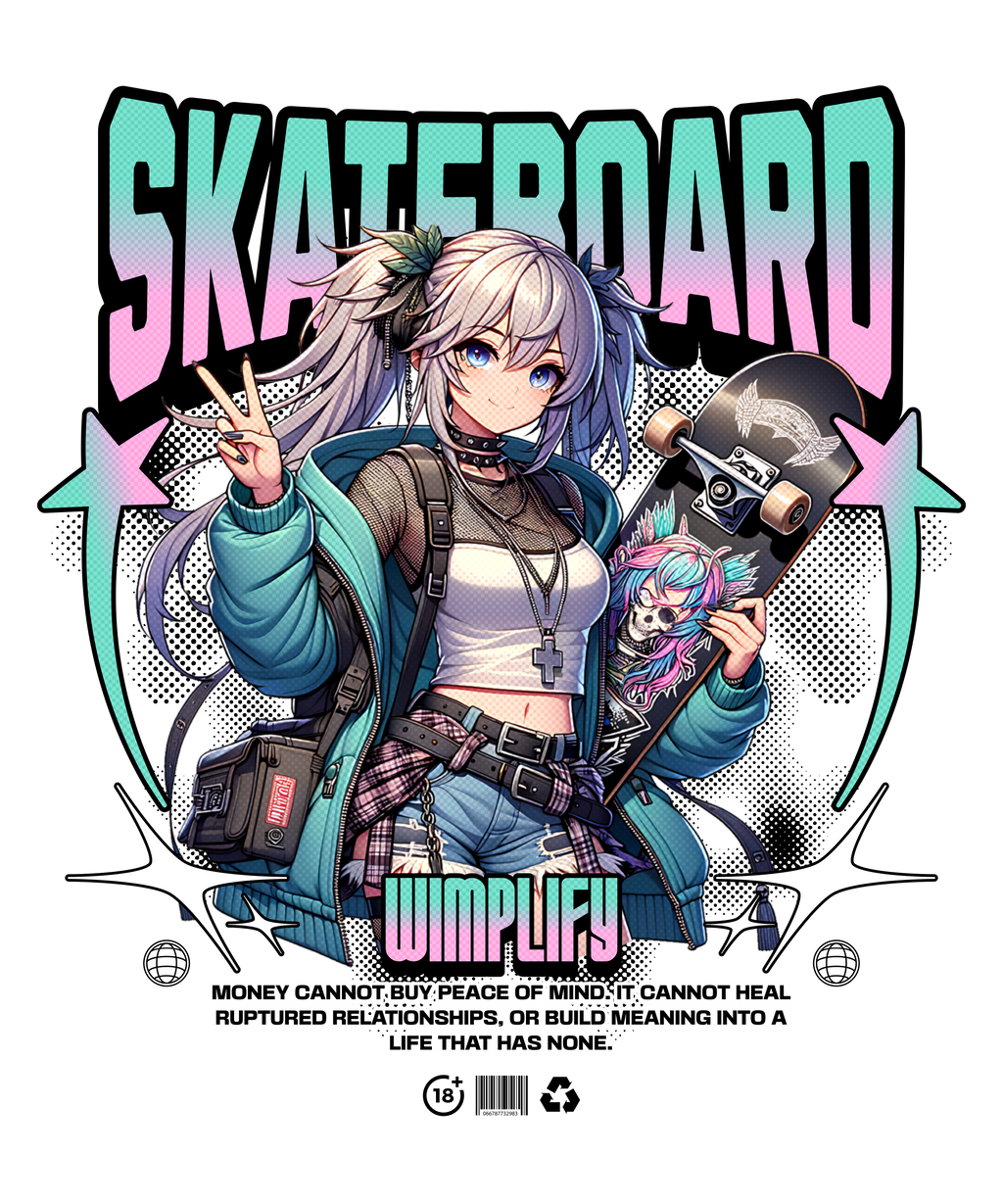 SKATEBOARD – Anime Streetwear Graphic T-Shirt