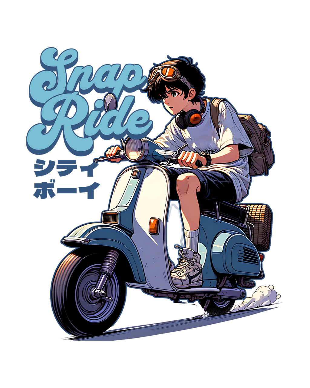 Snap Ride – Anime Scooter Graphic T-Shirt