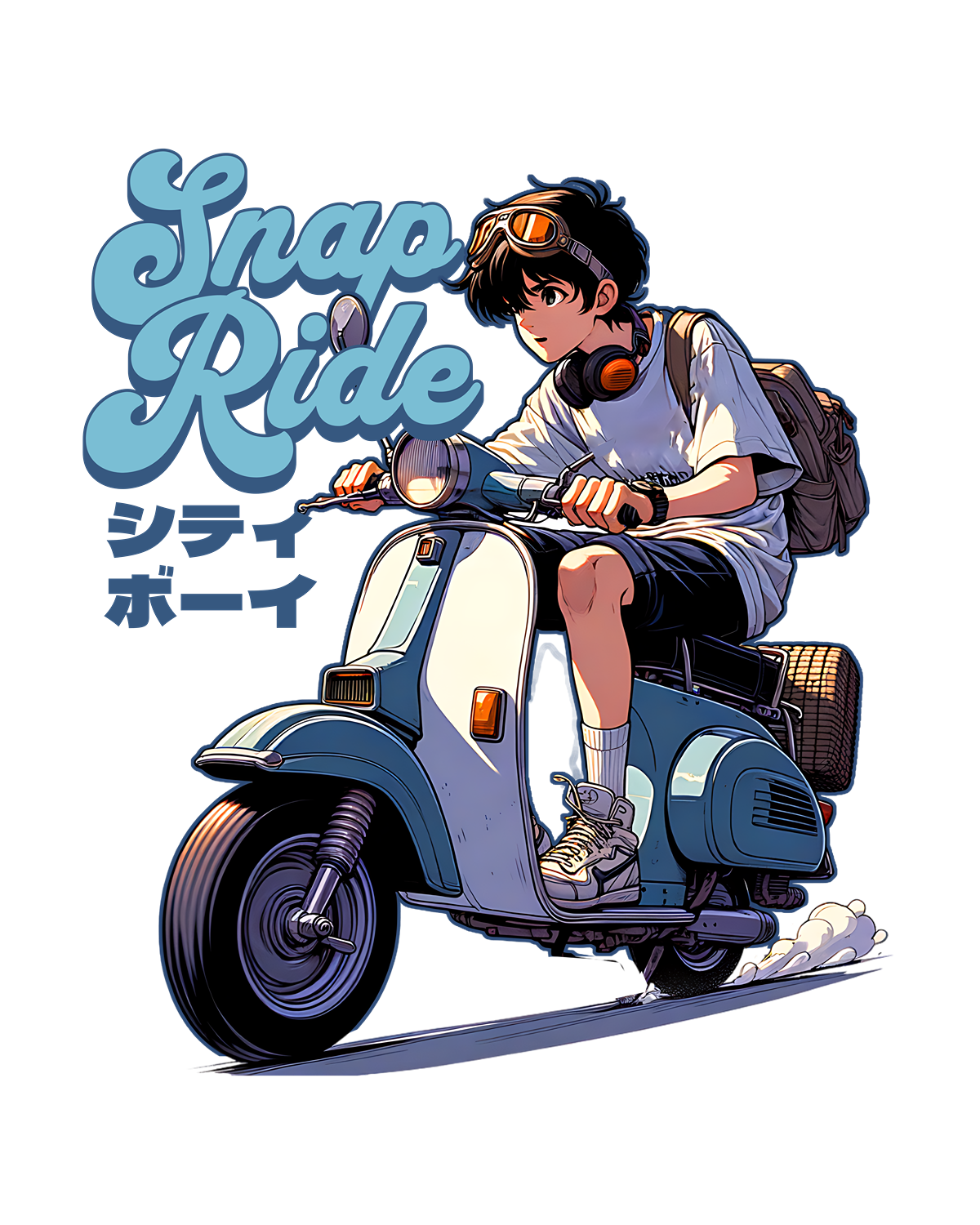 Snap Ride – Anime Scooter Graphic T-Shirt