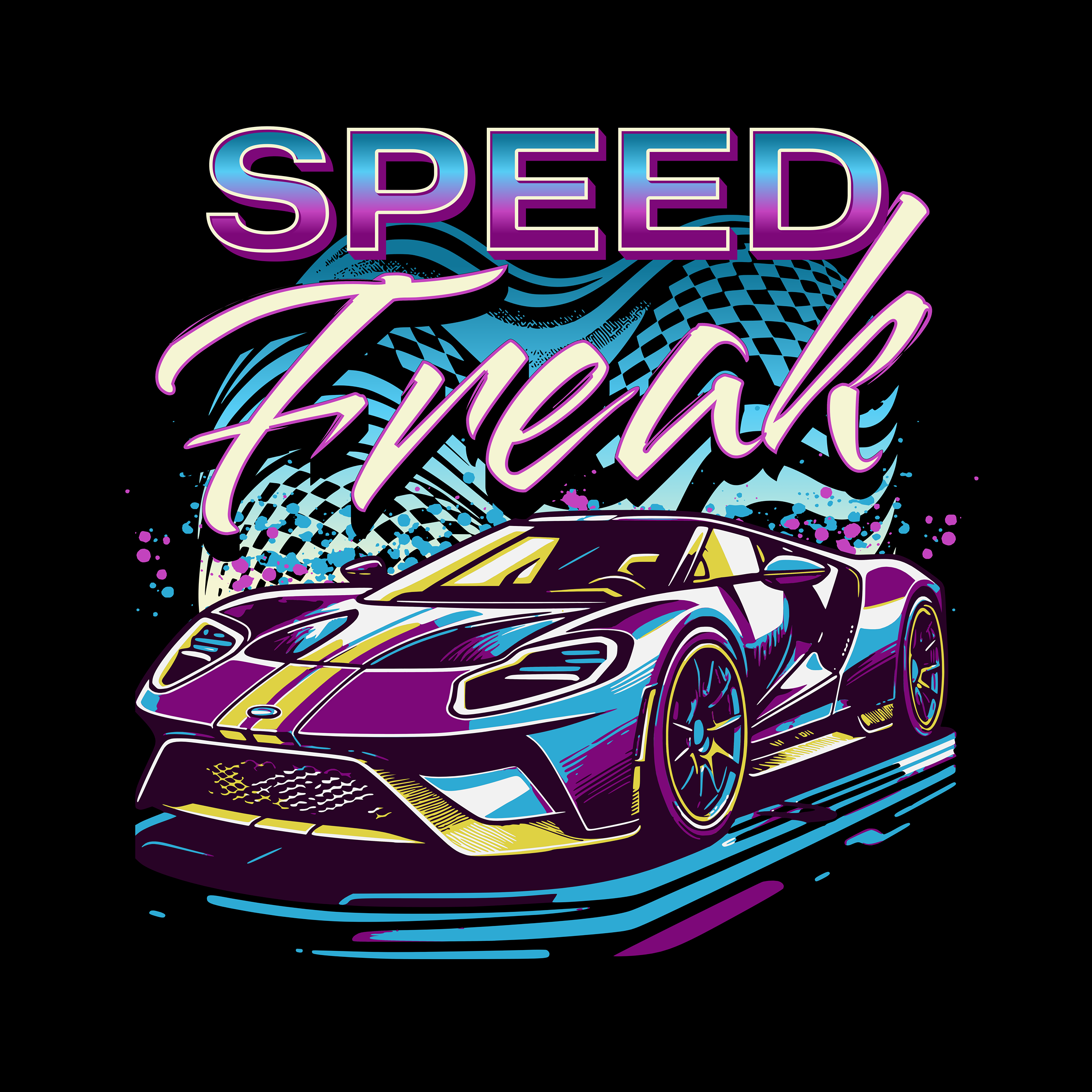 Speed Freak Neon Racing Graphic T-Shirt — Built for Fast Lanes & Bold Style