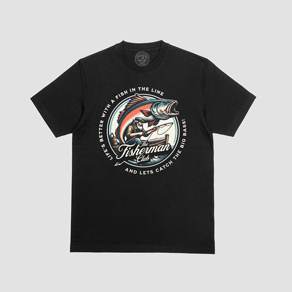 The Fisherman Club – Big Bass Fishing Graphic T-Shirt
