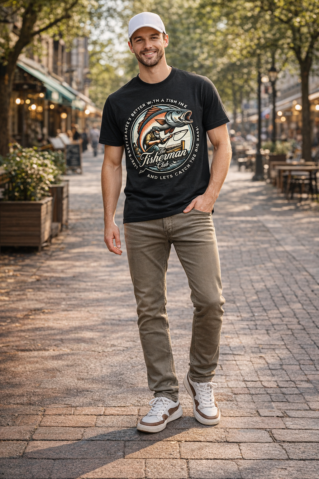The Fisherman Club – Big Bass Fishing Graphic T-Shirt