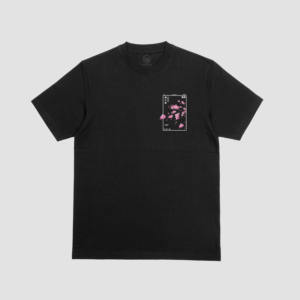Sakura Drift Pocket Tee – Black