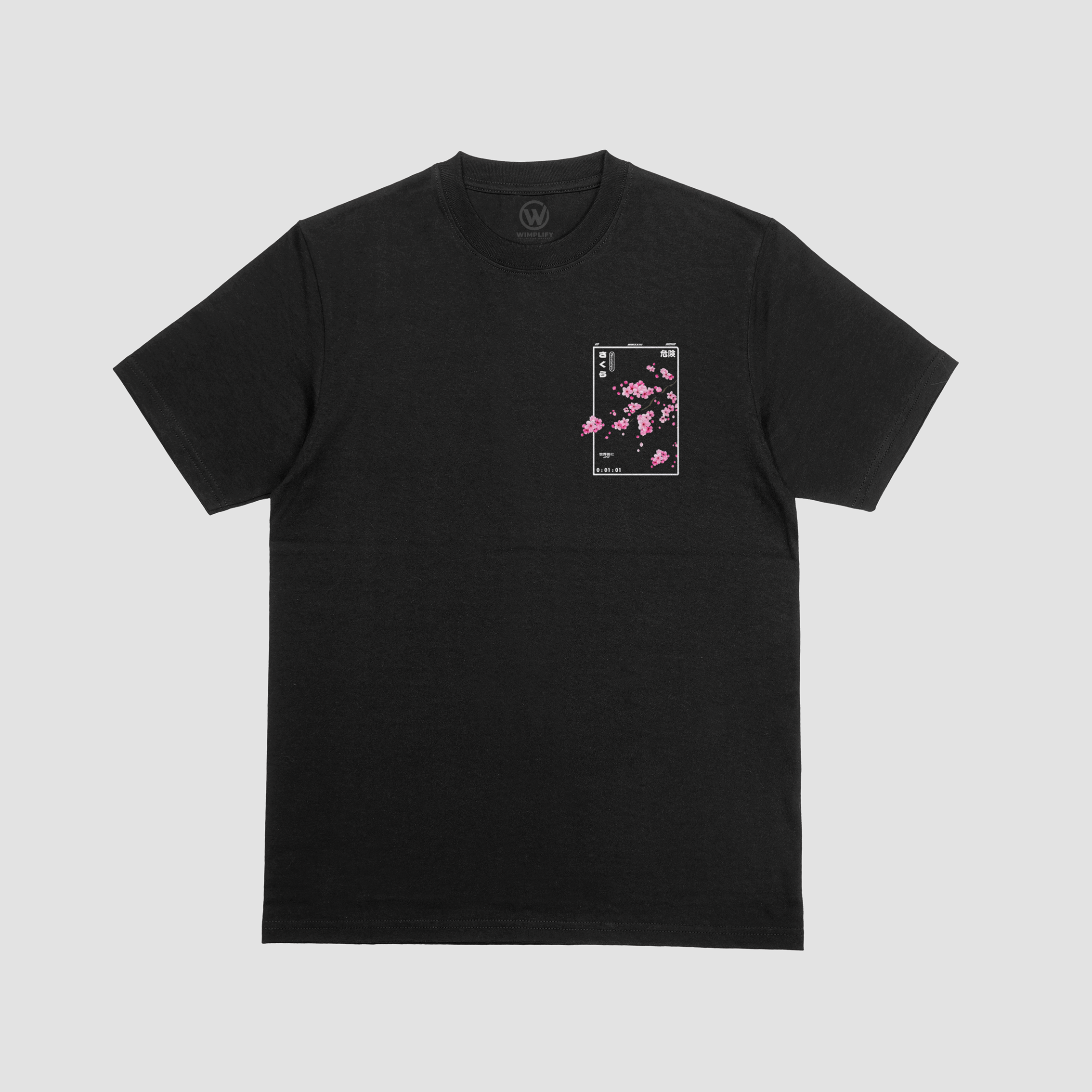 Sakura Drift Pocket Tee – Black