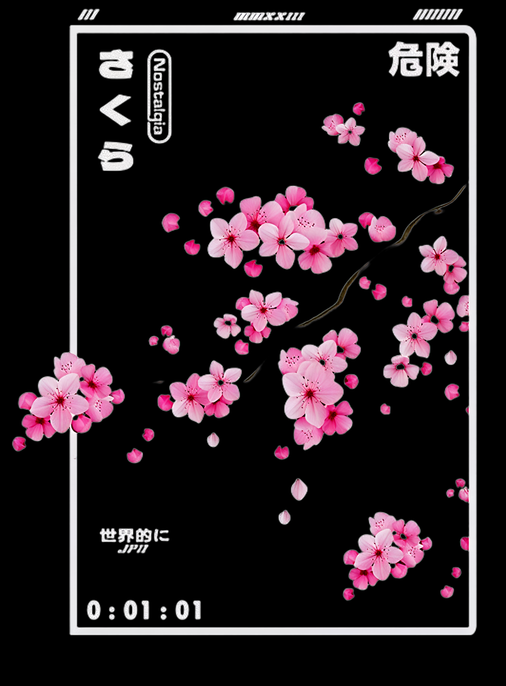 Sakura Drift Pocket Tee – Black