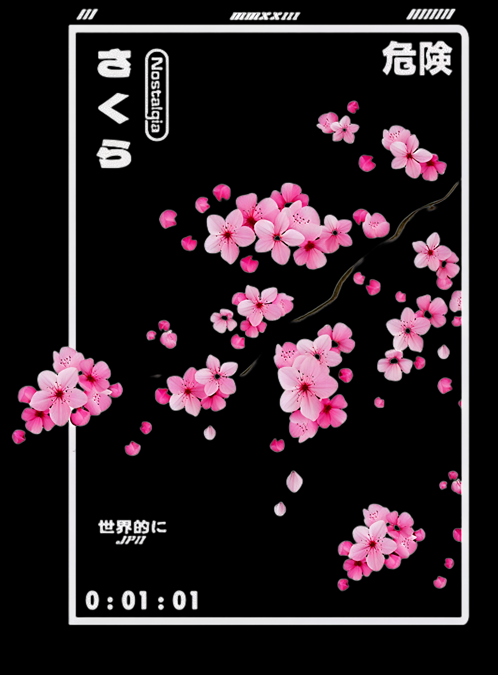 Sakura Drift Pocket Tee – Black